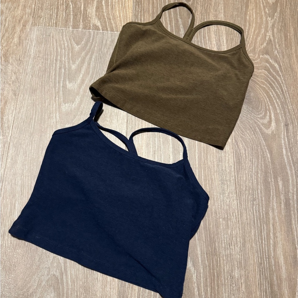 Beyond Yoga Olive Green & Navy Double Pack Sports Bras
